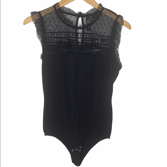 Ever New Tops - EVER NEW Black Mesh Bodysuit